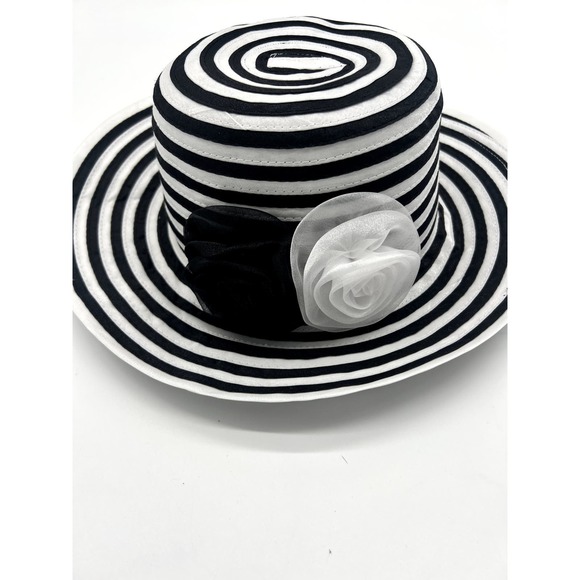 Hats and Caps Black White Floral Sun Hat - Picture 8 of 8